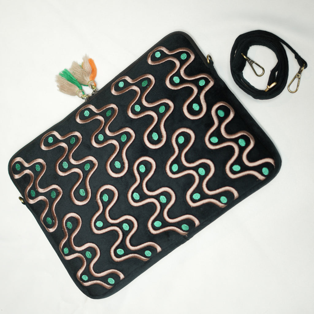 Black Abstract Laptop Bag