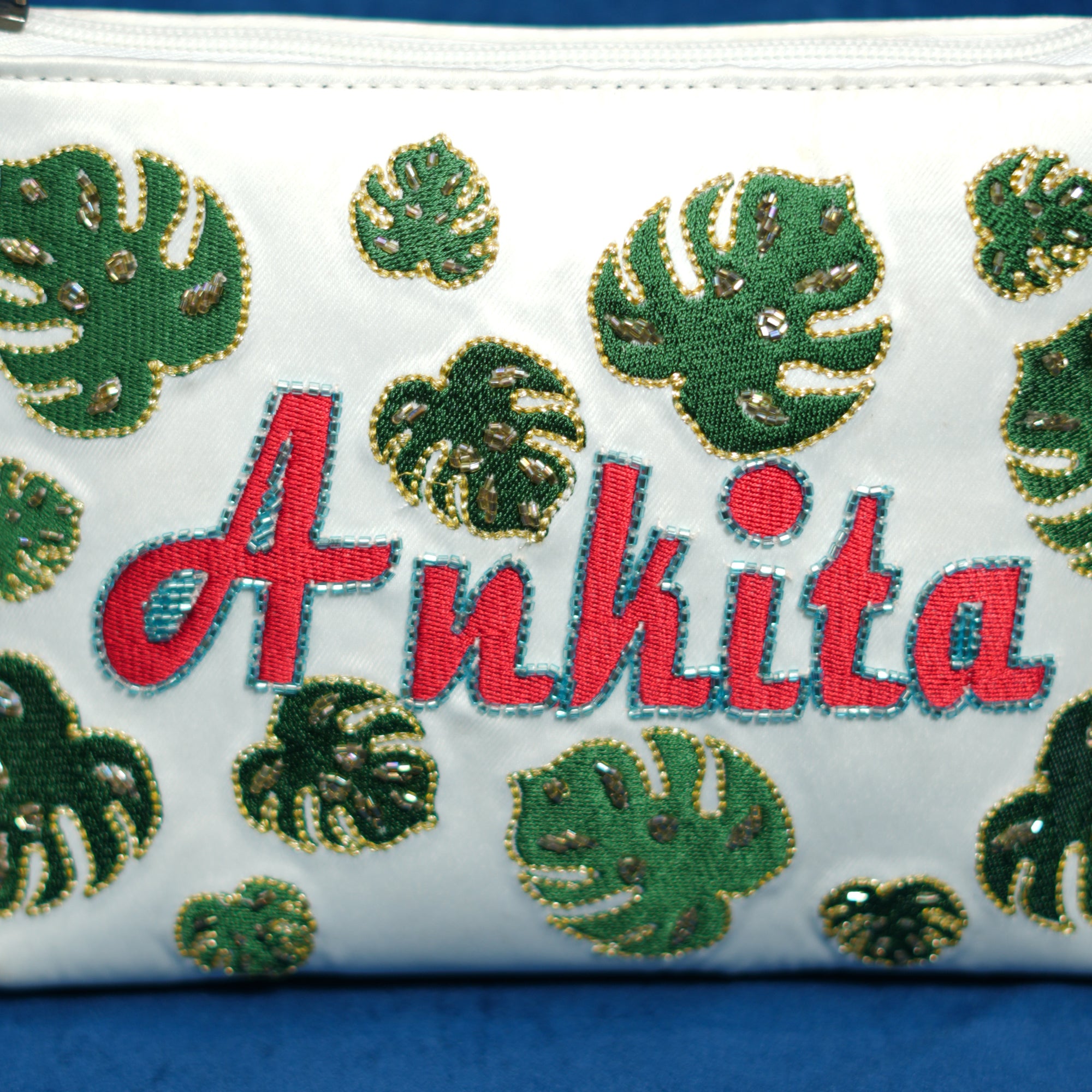 Ankita Leaf Embroidered Pouch