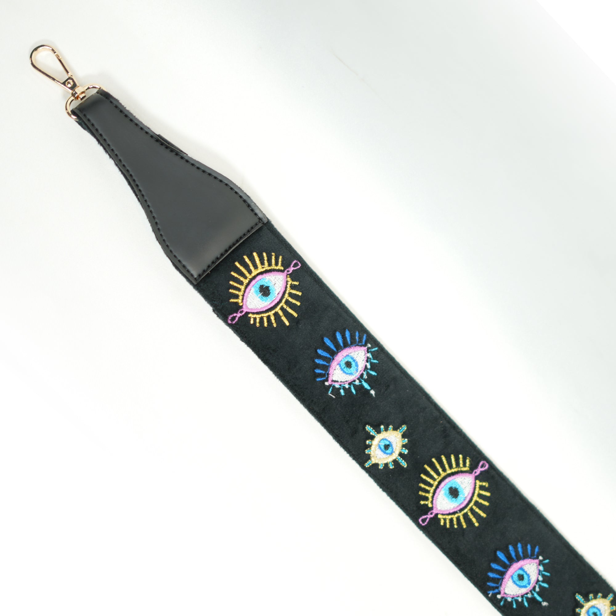 Evil Eye Charm Embroidered Belt