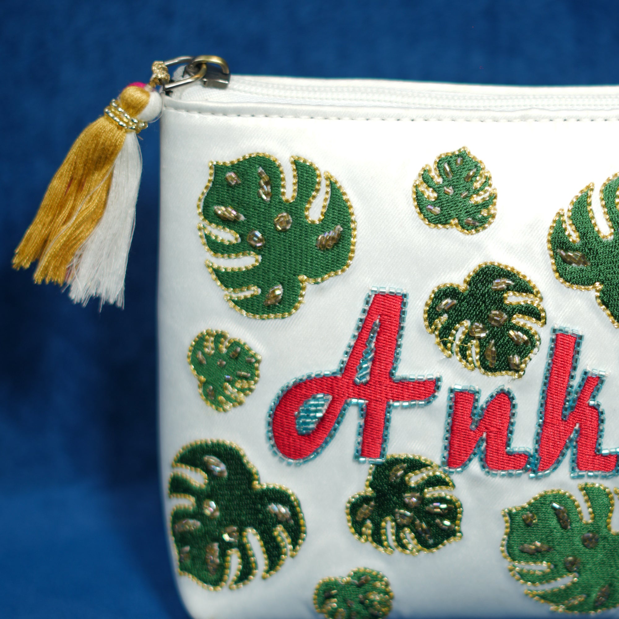 Ankita Leaf Embroidered Pouch