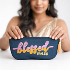 Blessed Mess Glasses Case (Navy)