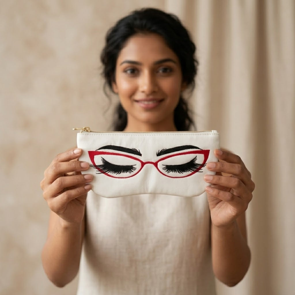Red Eyelash Glasses Case