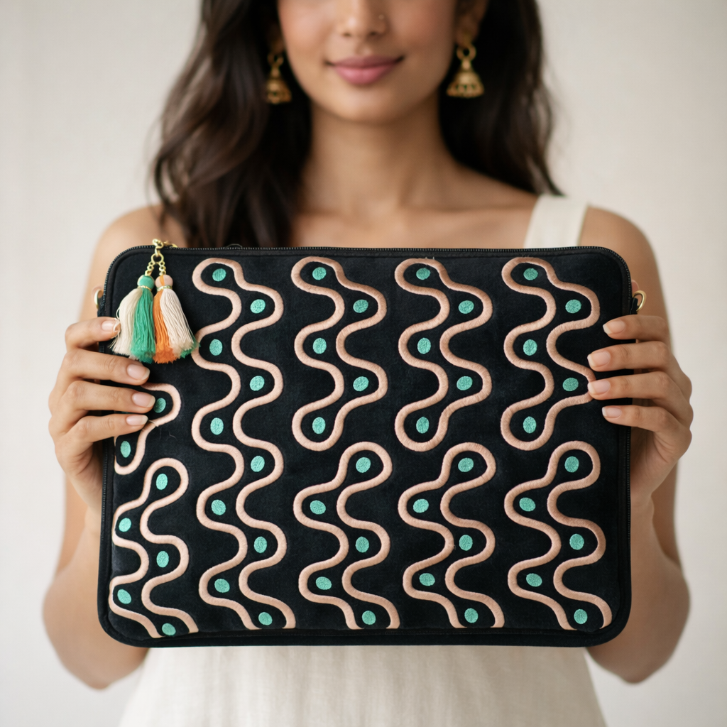 Black Abstract Laptop Bag